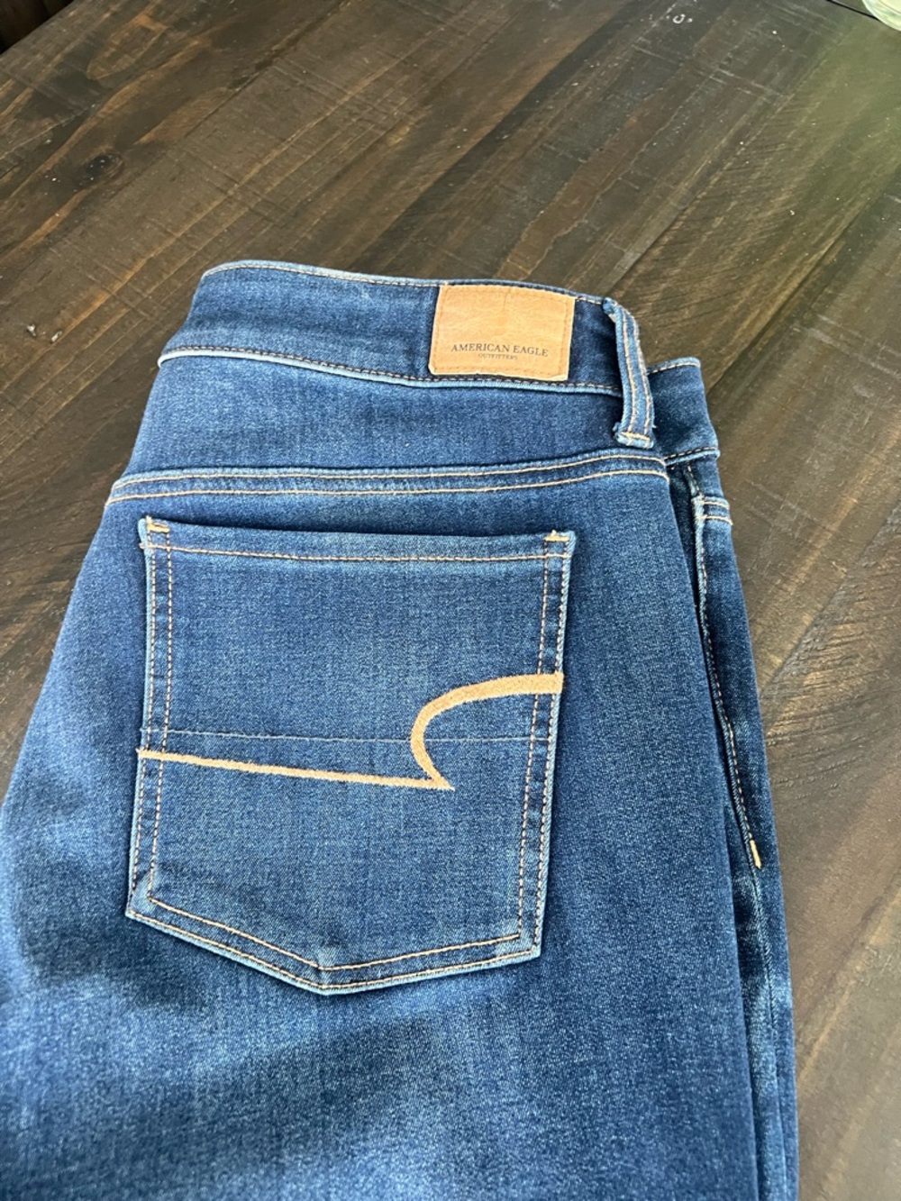 Classic Dark Wash Straight Leg Jeans-American Eagle Women’s size 14 - Picture 4 of 9
